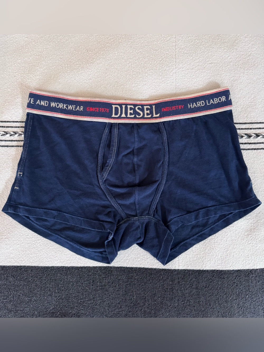 Diesel Navy Boxer Briefs with Branded Waistband size M